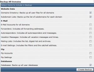 DirectAdmin Backup Items