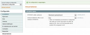 WYSIWYG editor standaard uitschakelen